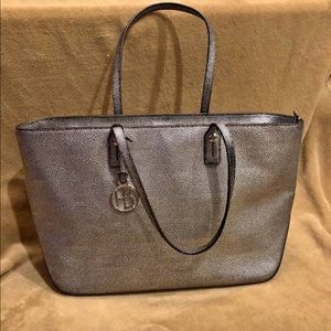 Henri Bendel West 57th E-W metal stingray tote